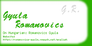 gyula romanovics business card